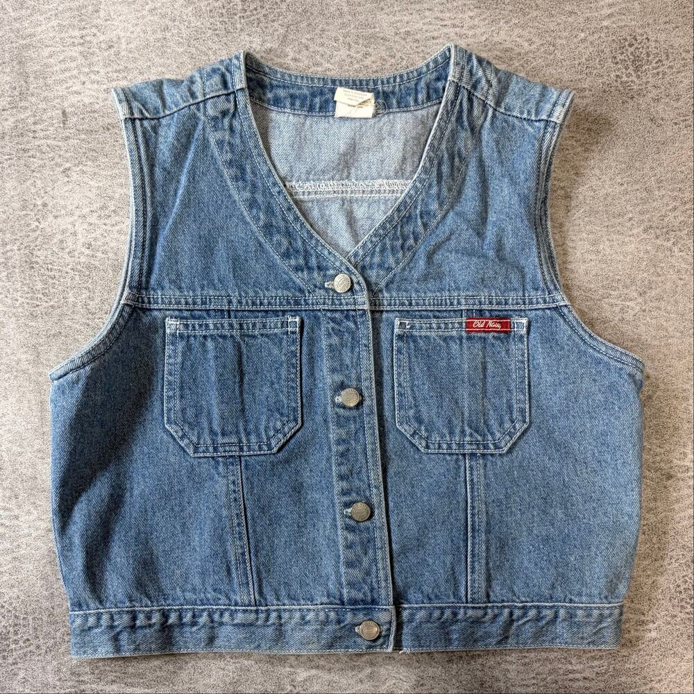 Vintage Old Navy Cropped Denim Vest